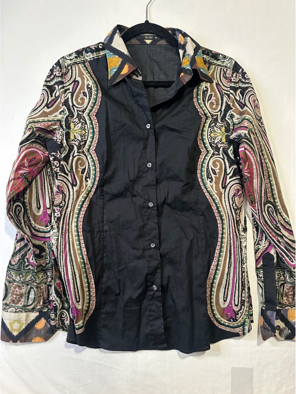 ETRO Paisley Print Button Up Shirt Women’s 48 US 12 Made Italy Multicolor